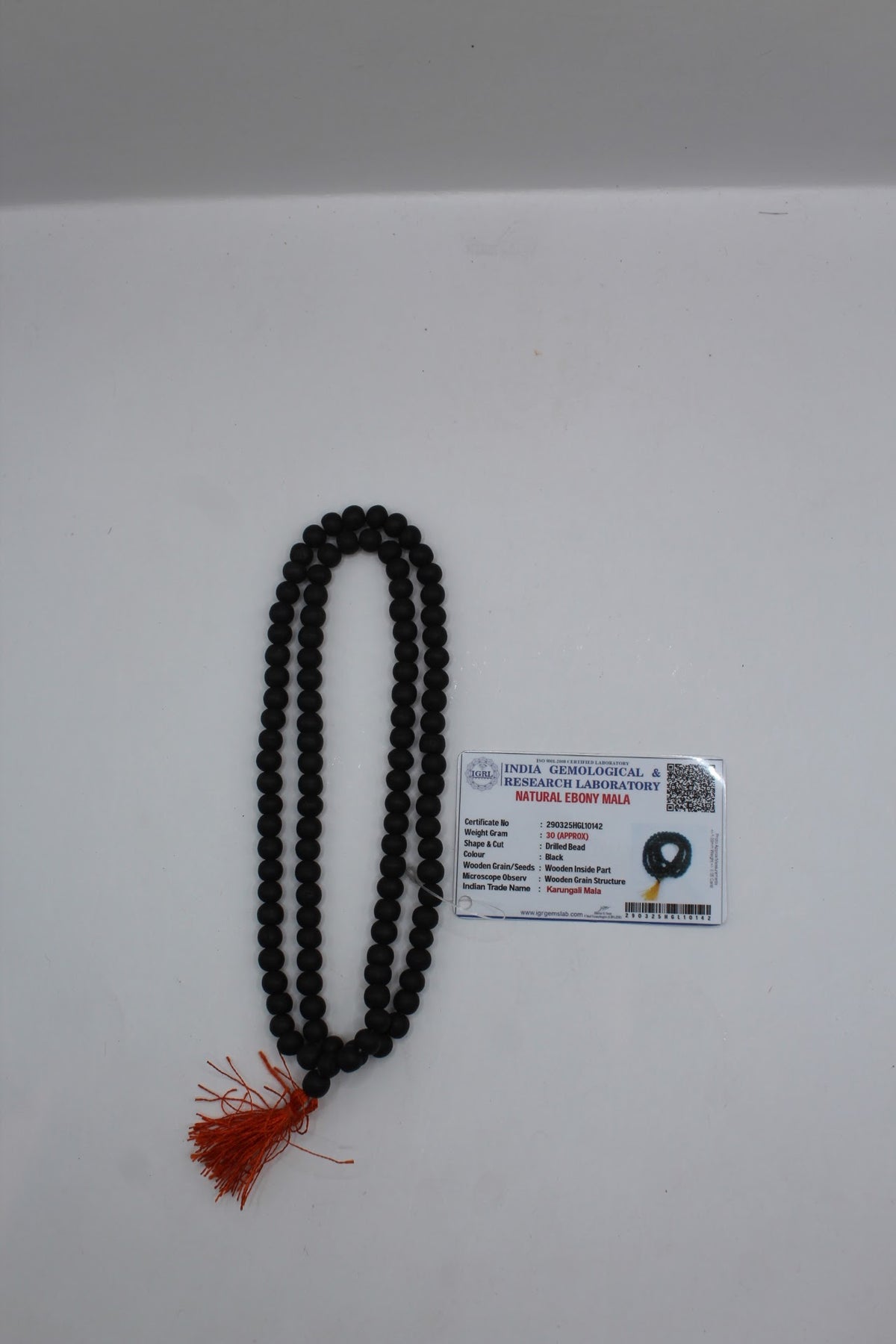 Karungali mala, black, with certificate