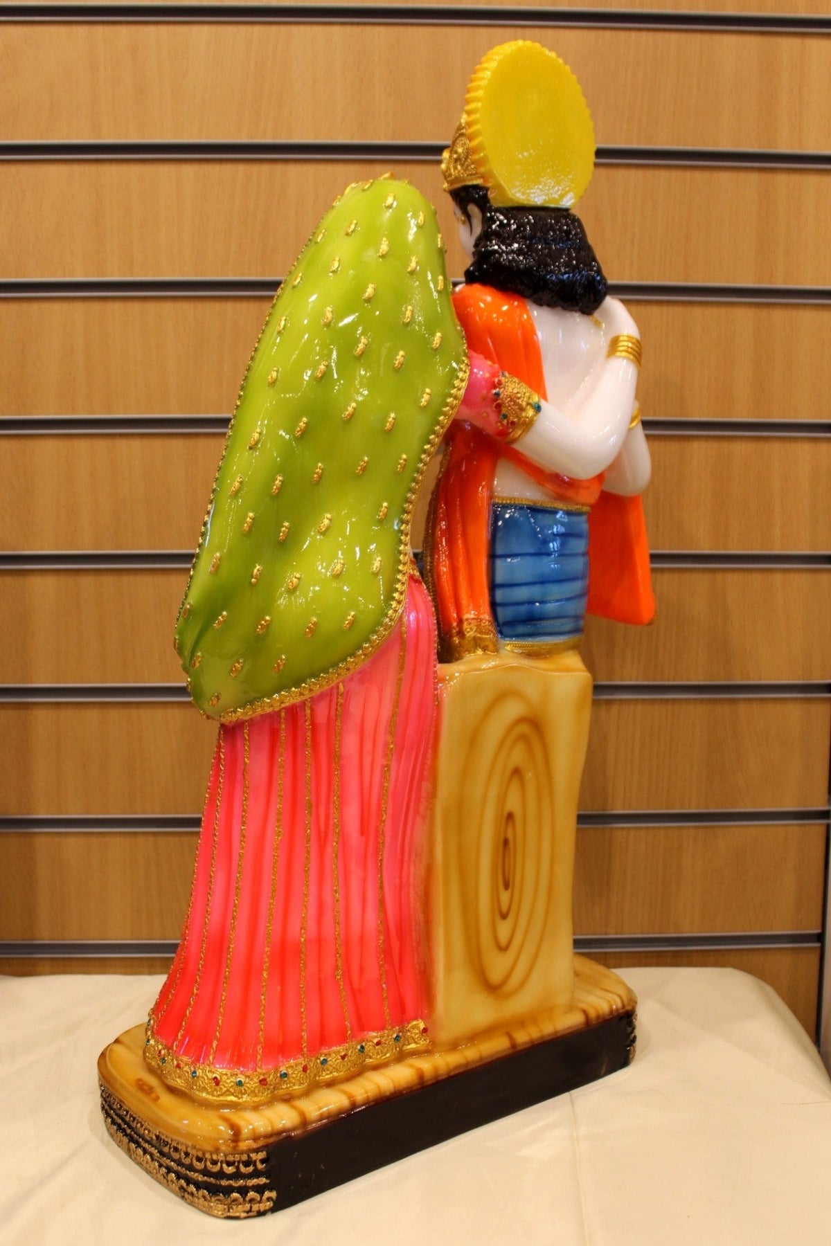 Resin/Fibre Radha Krishna Statue for Home Temple – Hand-Painted Standing Pair, 26 inch