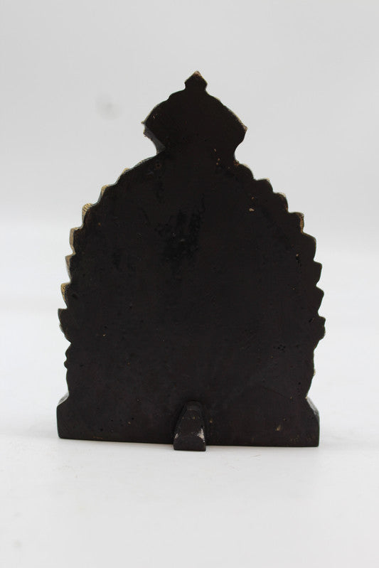 Standing Lord Murugan Idol with Peacock – Temple Arch Base - Orange - back view