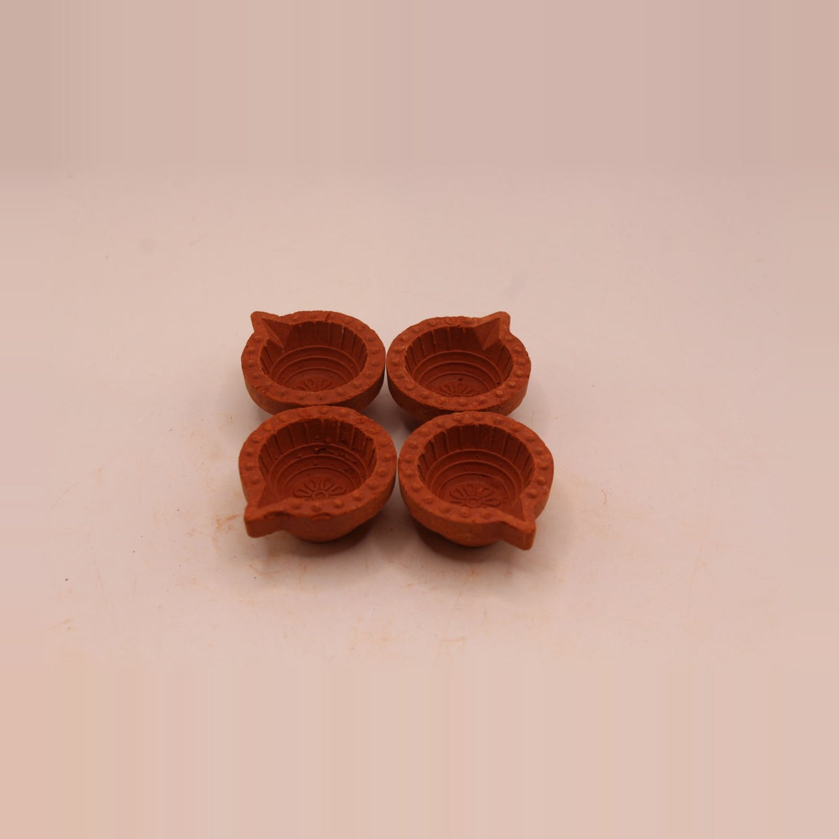Extra Small clay diyas, pack of 4