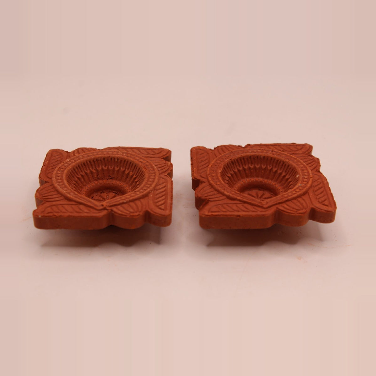 Sathiya Face Square clay diya, pack of 2