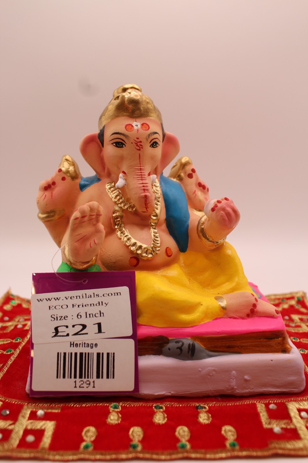 Eco-friendly 6 inch Ganesh idol with price tag