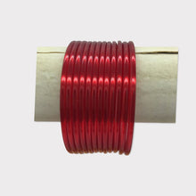 Load image into Gallery viewer, Colourful plastic Bangle Collection Modern Style Pretty Attractive Look Textured Colour Wrist Filler Indian Bollywood Thin Designer Jewellery Bracelets for Women. Set of 12.