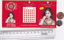 Load image into Gallery viewer, Coloured Bindi round Forehead Tika, Face Jewels Body Art Bollywood Bindis Self Adhesive Stickers Clinically Tested Safe for Skin - Size 3 to Size 10