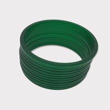 Load image into Gallery viewer, Colourful plastic Bangle Collection Modern Style Pretty Attractive Look Textured Colour Wrist Filler Indian Bollywood Thin Designer Jewellery Bracelets for Women. Set of 12.