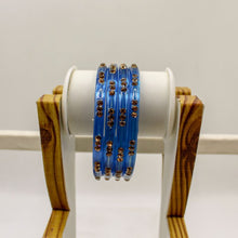 Load image into Gallery viewer, Indian Glass Bangles-Set Of 4 Stone Designed Bollywood Traditional