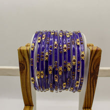 Load image into Gallery viewer, Indian Glass Bangles Set Of 12-Stone Work Women Girl Wedding Special Bangles