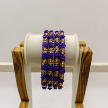 Load image into Gallery viewer, Indian Plastic Bangles Set 4-Stone&Flower Work Women Girl Wedding Special Bangle