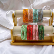 Load image into Gallery viewer, Indian Plastic Bangles Set of 4-Stone Work Women Girl Wedding Special Bangles