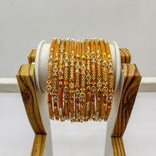 Load image into Gallery viewer, Indian Glass Bangles Set Of 12-Stone Work Women Girl Wedding Special Bangles