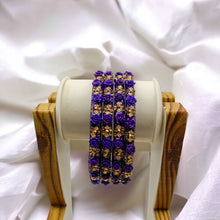 Load image into Gallery viewer, Indian Plastic Bangles Set 4-Stone&Flower Work Women Girl Wedding Special Bangle