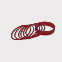 Load image into Gallery viewer, Colourful plastic Bangle Collection Modern Style Pretty Attractive Look Textured Colour Wrist Filler Indian Bollywood Thin Designer Jewellery Bracelets for Women. Set of 12.