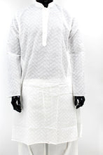 Load image into Gallery viewer, Men's Cotton Kurta Pyjama Set Achkan - White