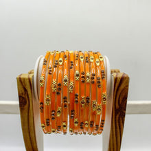 Load image into Gallery viewer, Indian Glass Bangles Set Of 12-Stone Work Women Girl Wedding Special Bangles