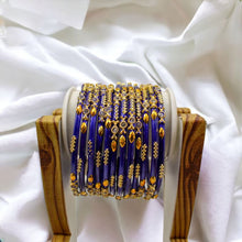 Load image into Gallery viewer, Indian Glass Bangles Set Of 12-Stone Work Women Girl Wedding Special Bangles