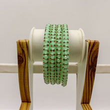 Load image into Gallery viewer, Indian Plastic Bangles Set of 4-Stone Work Women Girl Wedding Special Bangles