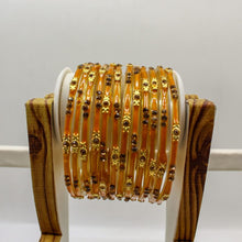 Load image into Gallery viewer, Indian Glass Bangles Set Of 12-Stone Work Women Girl Wedding Special Bangles