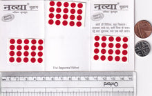 Load image into Gallery viewer, Coloured Bindi round Forehead Tika, Face Jewels Body Art Bollywood Bindis Self Adhesive Stickers Clinically Tested Safe for Skin - Size 3 to Size 10