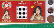 Load image into Gallery viewer, Coloured Bindi round Forehead Tika, Face Jewels Body Art Bollywood Bindis Self Adhesive Stickers Clinically Tested Safe for Skin - Size 3 to Size 10