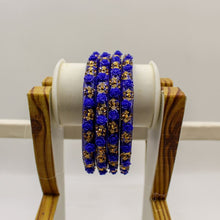 Load image into Gallery viewer, Indian Plastic Bangles Set 4-Stone&Flower Work Women Girl Wedding Special Bangle