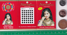 Load image into Gallery viewer, Coloured Bindi round Forehead Tika, Face Jewels Body Art Bollywood Bindis Self Adhesive Stickers Clinically Tested Safe for Skin - Size 3 to Size 10