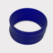 Load image into Gallery viewer, Colourful plastic Bangle Collection Modern Style Pretty Attractive Look Textured Colour Wrist Filler Indian Bollywood Thin Designer Jewellery Bracelets for Women. Set of 12.