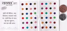 Load image into Gallery viewer, Coloured Bindi round Forehead Tika, Face Jewels Body Art Bollywood Bindis Self Adhesive Stickers Clinically Tested Safe for Skin - Size 3 to Size 10