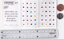 Load image into Gallery viewer, Coloured Bindi round Forehead Tika, Face Jewels Body Art Bollywood Bindis Self Adhesive Stickers Clinically Tested Safe for Skin - Size 3 to Size 10
