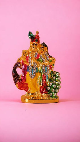 Radha Krishna Idol Showpiece Murti Gifts Home Decor(2cm x1.5cm x0.5cm)Mixcolor