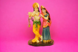 Radhe Krishna Hindu God Hindu fiber idol Mixcolor