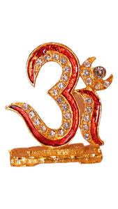 Hindu Religious Symbol OM Idol for Home,Car,Office ( 1.5cm x 1.5cm x 0.5cm) Gold