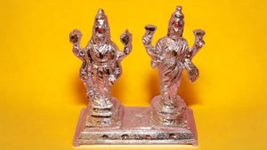 Lord Vishnu Laxmi Sculpture Decorative (5cm x 4.5cm x 2cm) Silver