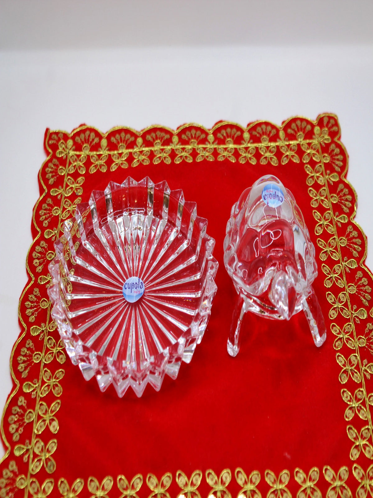 Lead-Free Crystal Turtle & Plate Set for Vastu – Cupola Italy