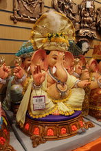 Load image into Gallery viewer, Eco-Friendly Ganesh Visarjan idol, Pale Yellow Sparkle, close-up