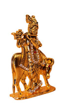 Load image into Gallery viewer, Lord Krishna,Bal gopal Statue,Home,Temple,Office decore(3cm x 2cm x 0.5cm) Gold