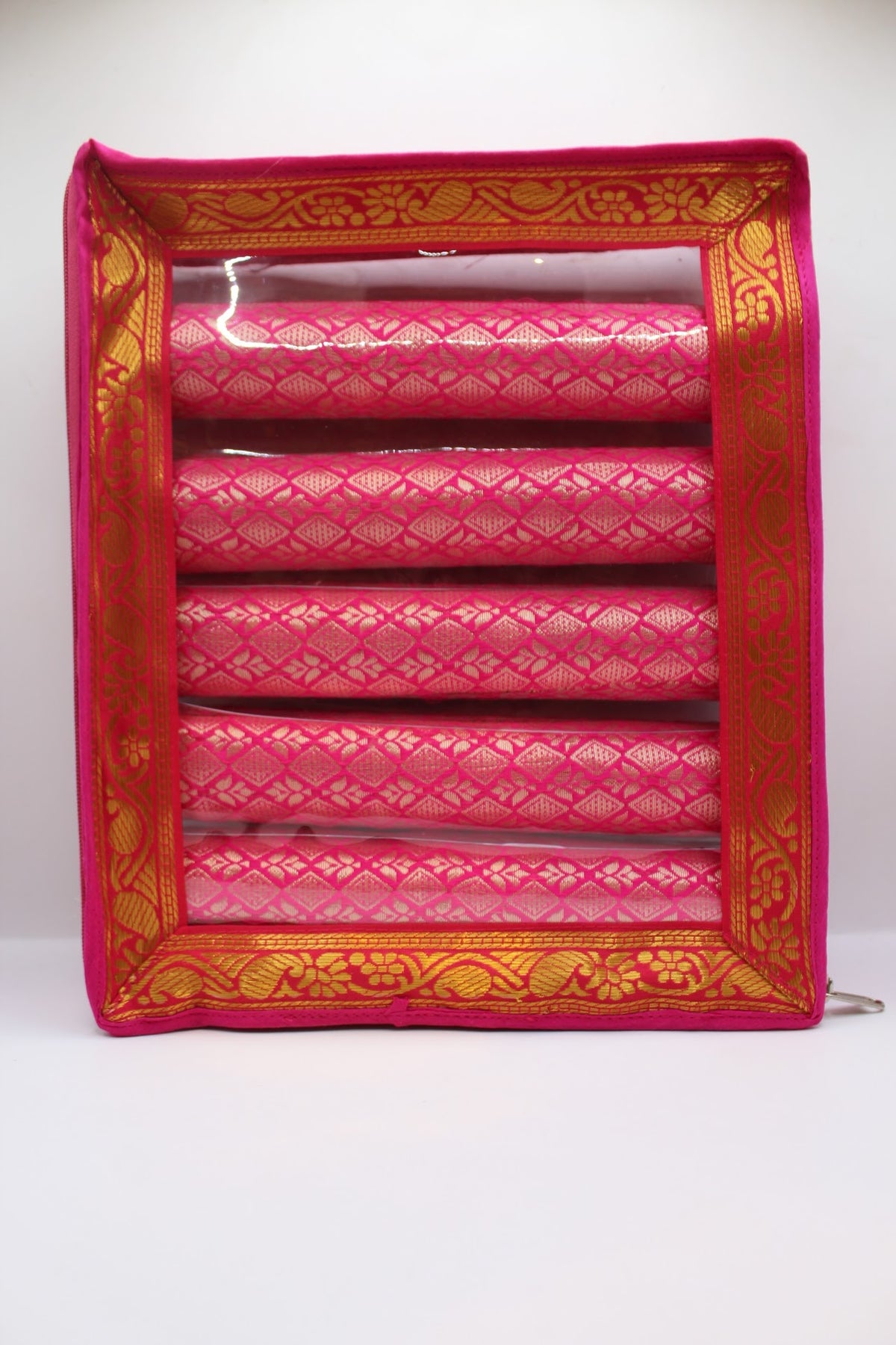 Pink bangle box with 5 rolls