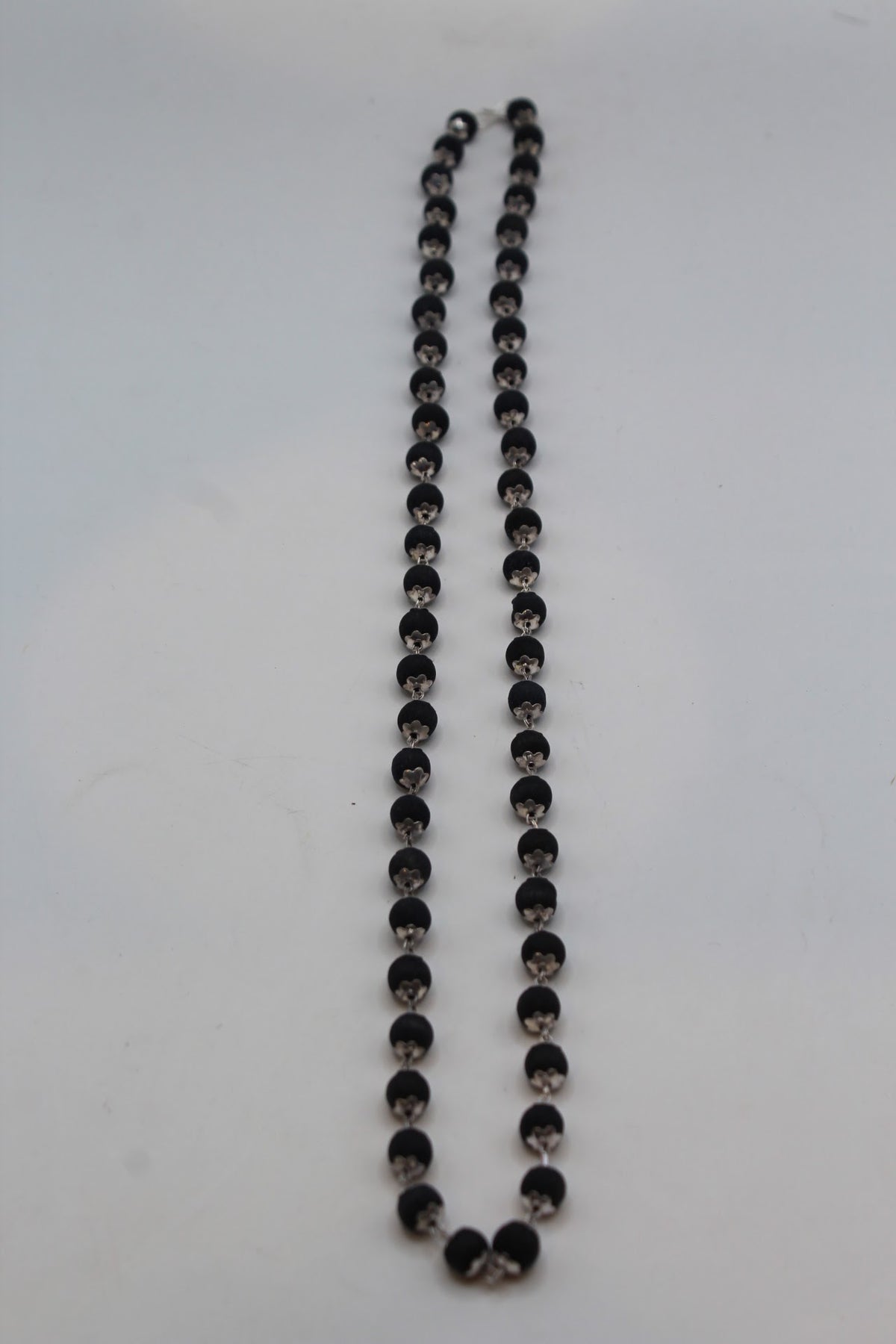 Black and silver bead necklace