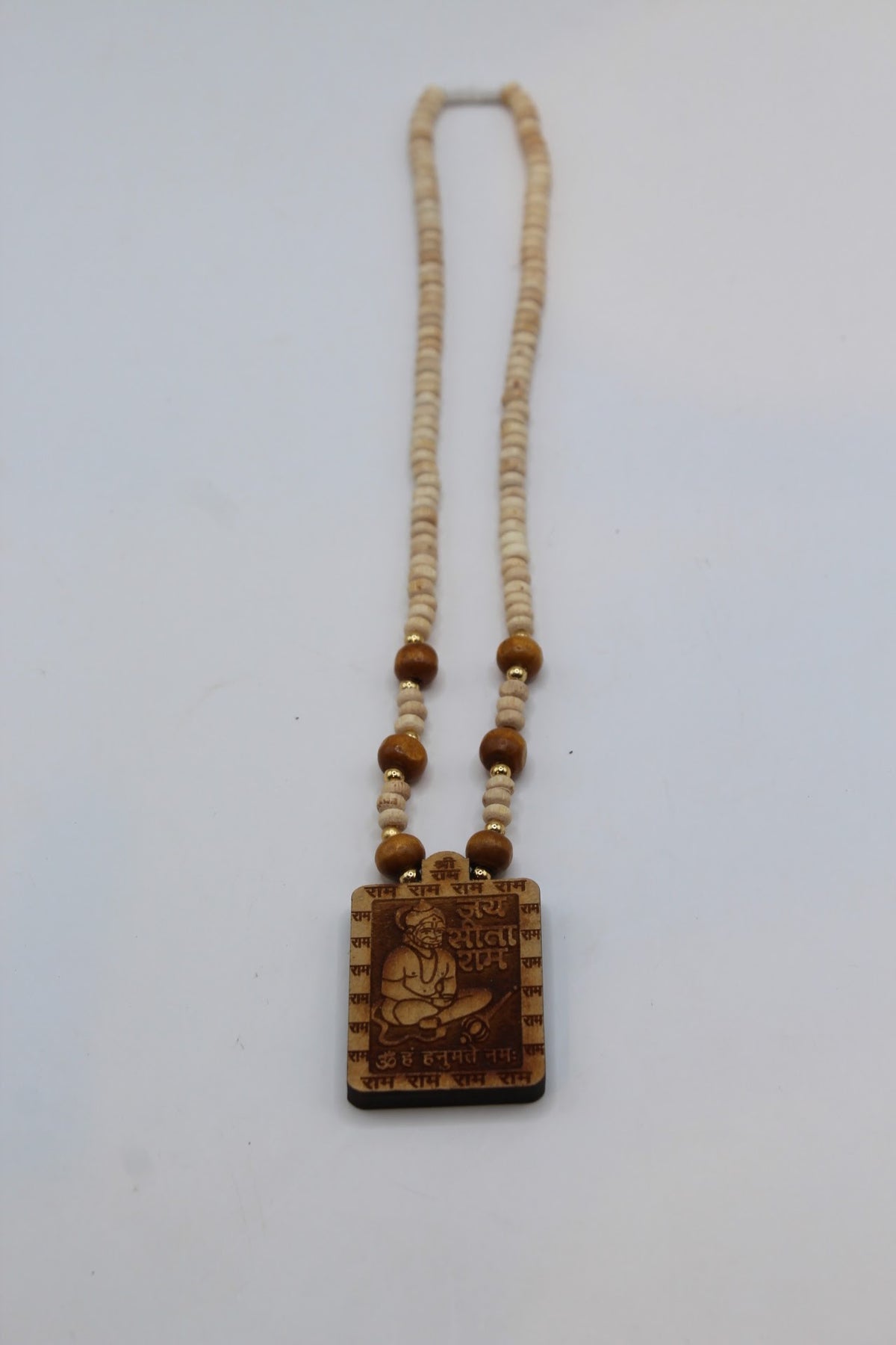 Sita Ram necklace with tulsi beads