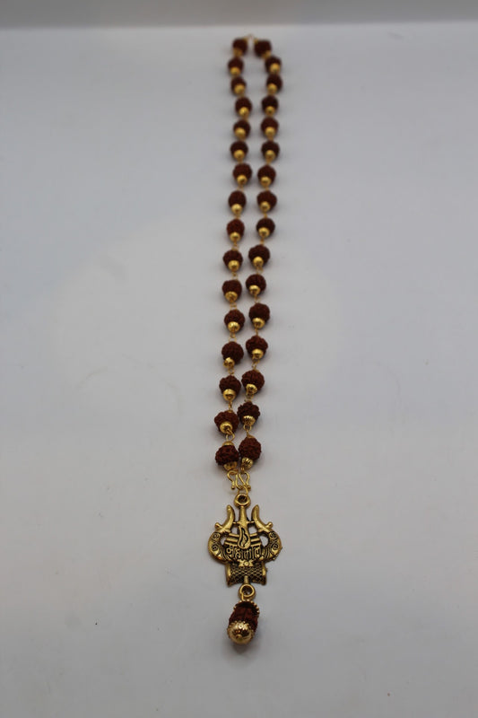 Rudraksh necklace with trishul
