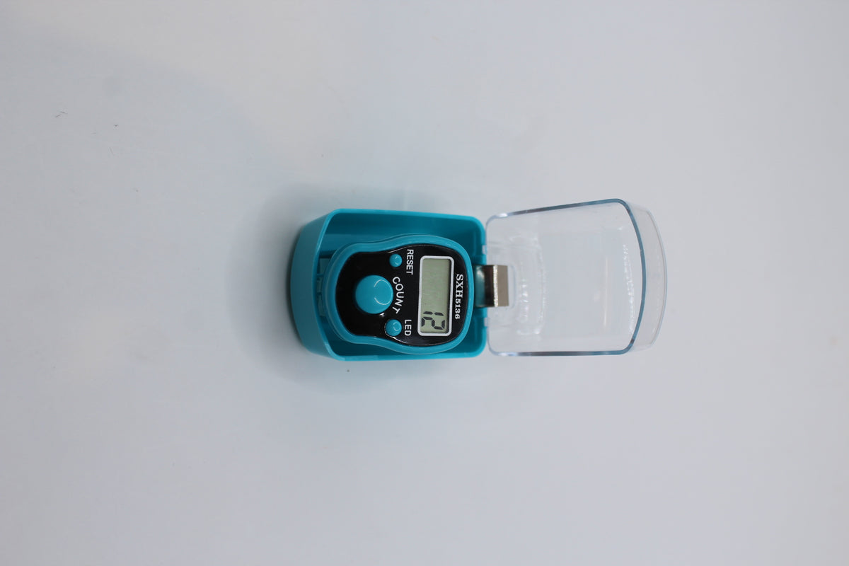 Digital finger counter for jaap, turquoise colour