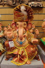 Load image into Gallery viewer, Eco-Friendly Ganesh Visarjan idol, Rust &amp; Gold, front view 2