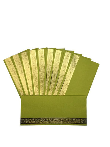 Envelopes Envelope Money holder Diwali Wedding Gift Card Pack of 10 Green