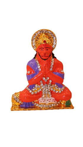 Lord Bahubali Hanuman Idol for home,car decore (3cm x 1.4cm x 0.5cm) Orange
