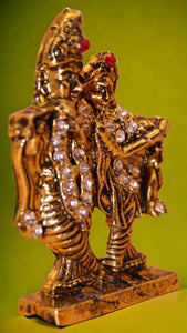 Radha Krishna Idol Showpiece Murti Gifts Home Decor (2.5cm x 1.5cm x 0.5cm) Gold