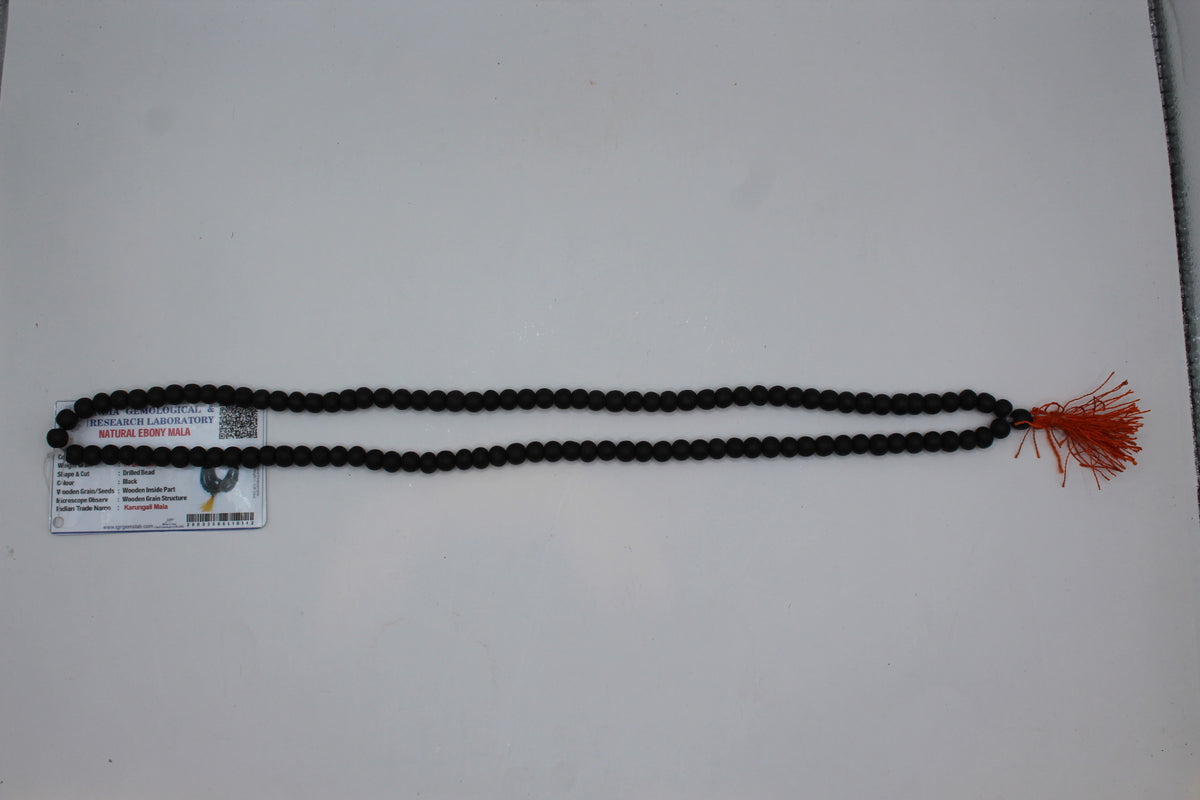 Karungali mala, black, with certificate