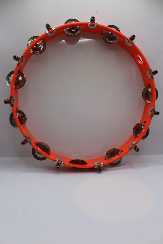 Red khanjari tambourine 12 inch, front view