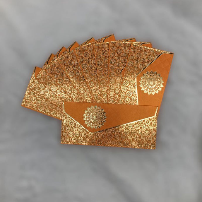 Envelopes Envelope Money holder Diwali Wedding Gift Card Pack of 10 Orange