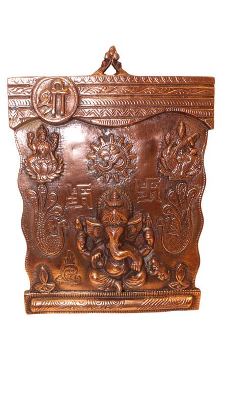 GANESH WALL HANGING SHOWPIECE FIGURINE STATUE FOR HOME DECOR Copper