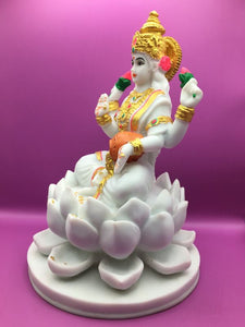 Laxmi Hindu God Hindu God laxmi fiber idol  Gold, White