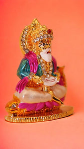 Sindhi Lord God Jhulelal Sai Idol Murti Statue decor Gold
